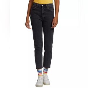 Re/Done 90s High Rise Ankle Crop Onyx Fade Jean